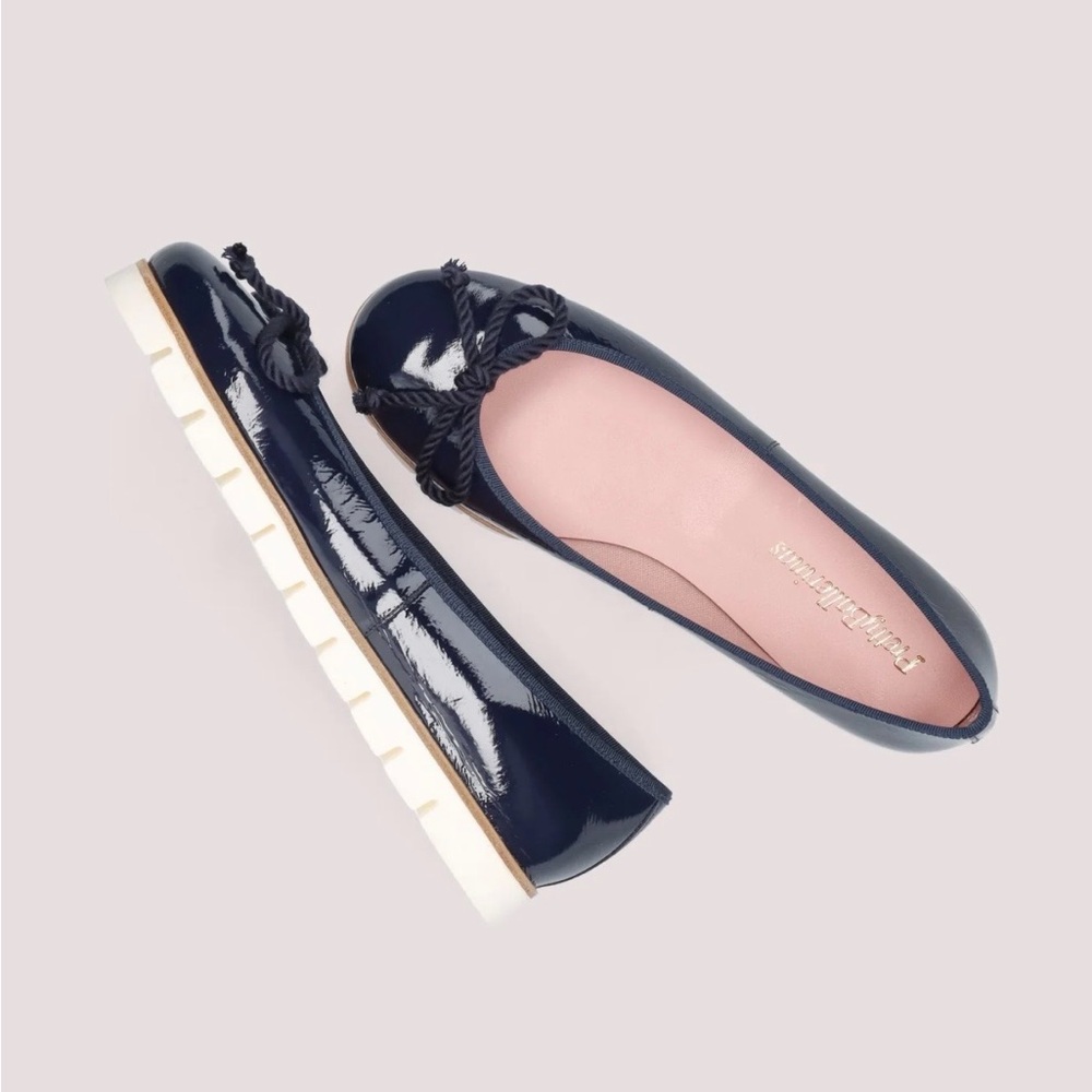 Pretty Ballerinas Navy Blue Flats with White Soles NEVER BEEN WORN